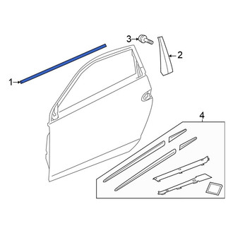 Honda OE - Front Left Door Belt Molding