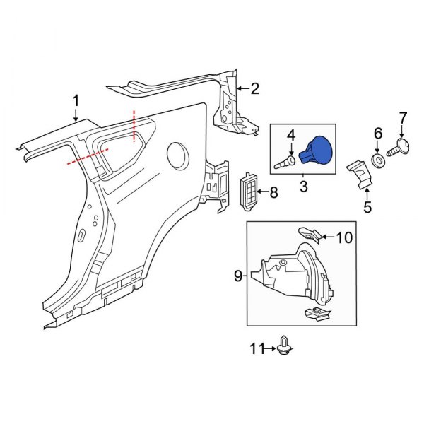 Honda OE 74480SZTA00ZH Rear Fuel Filler Door