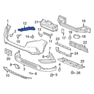 Honda OE - Front Left Bumper Cover Support Rail