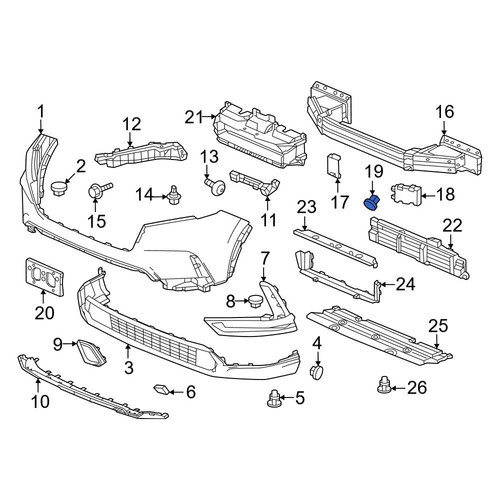 Upper Radiator Shutter Honda OE 713203A0A00 - Front Upper Radiator Shutter Assembly