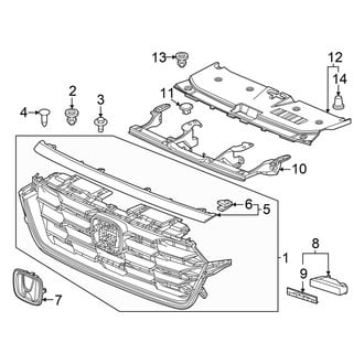 Honda OE - Front Bumper & Grille - Grille & Components