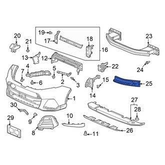 Honda OE - Front Left Bumper Impact Absorber