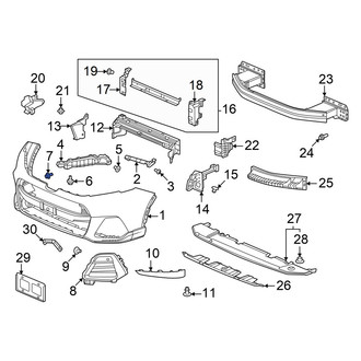 Honda OE - Bumper Cover Support Rail Bolt