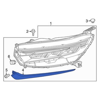 Honda OE - Front Right Headlight Molding