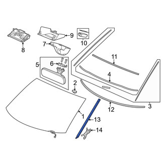 Honda OE - Front Left Windshield Molding