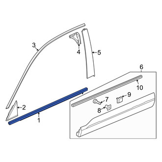 Honda OE - Front Left Door Belt Molding