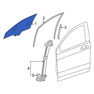 Honda OE - Front Right Door Glass