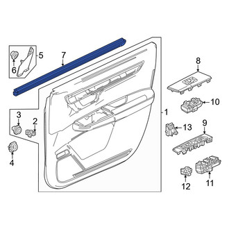 Honda OE - Front Left Door Window Belt Weatherstrip
