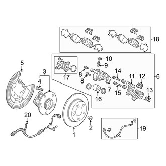 Honda OE - Rear Suspension - Brake Components (FWD)