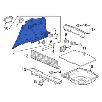 Honda OE - Rear Left Upper Interior Quarter Panel Trim Panel
