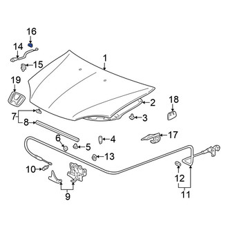 Honda OE - Hood Prop Rod Grommet