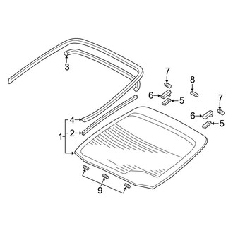 Honda OE - Lift Gate - Glass (Upper Glass)
