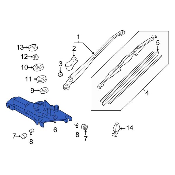 Honda OE 76710S3YA03 Back Glass Wiper Motor