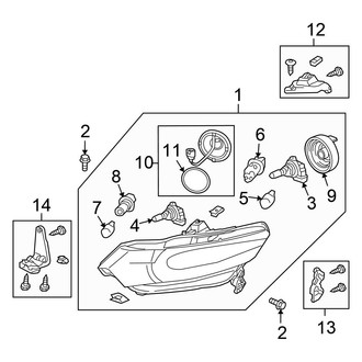 Honda OE - Front Lamps - Headlamp Components