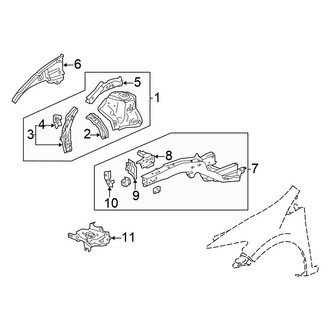 Honda OE - Fender - Structural Components & Rails