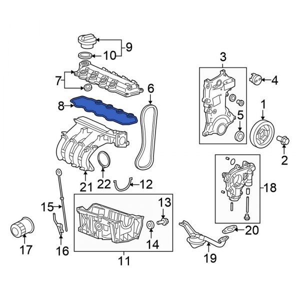 Honda Oe rmx000 Engine Valve Cover Gasket