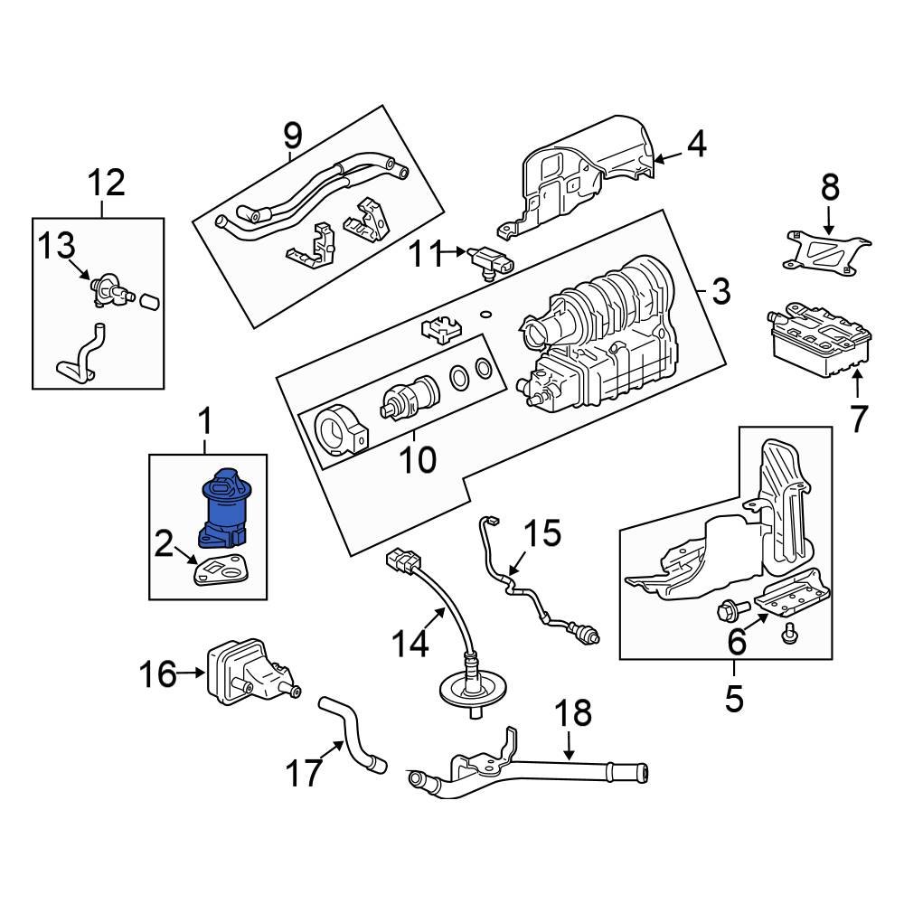 Honda OE 18011RBJ000 - Exhaust Gas Recirculation (EGR) Valve