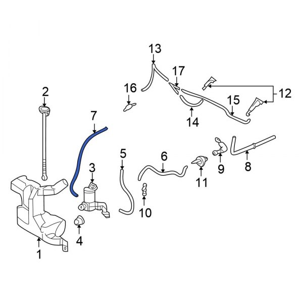 Honda OE 76864TL0003 Front Windshield Washer Hose