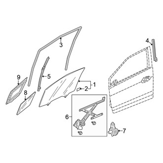 Honda OE - Front Door - Glass & Hardware