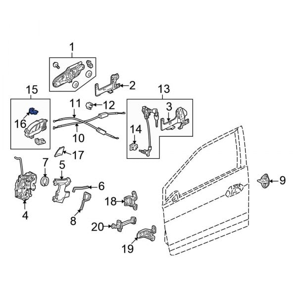 Honda OE 72174SHJ003 Interior Door Handle Clip