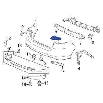 Honda OE - Rear Left Bumper Cover Support Rail