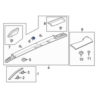 Honda OE - Roof Luggage Carrier Side Rail Cap