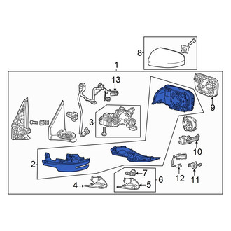 Honda OE - Front Left Door Mirror Housing