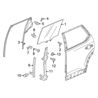 Honda OE - Rear Door - Glass & Hardware