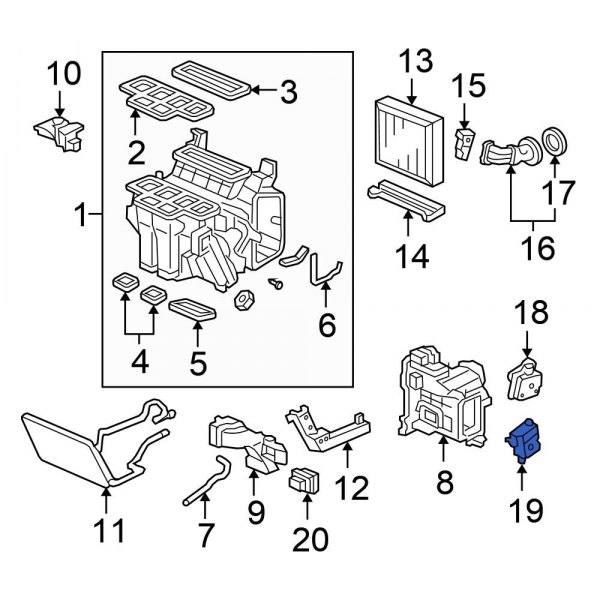 Honda OE 79160SHJA41 Front Left HVAC Blend Door Actuator
