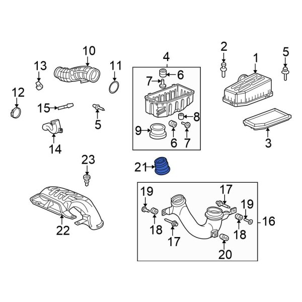Honda OE 17255RJEA00 Engine Air Intake Hose Seal