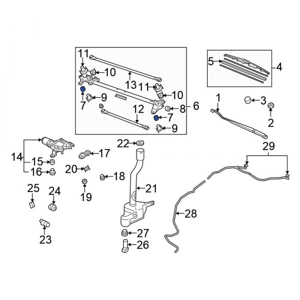 Windshield Wiper Linkage Bushing