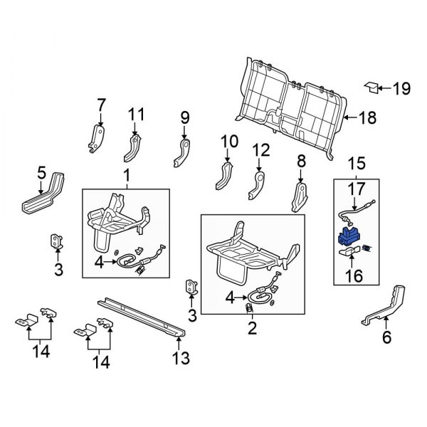 Folding Seat Latch Release Handle