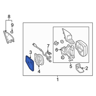 Honda OE - Front Right Door Mirror Glass