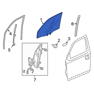 Honda OE - Front Right Door Glass