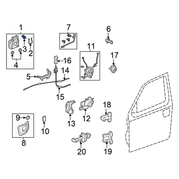 Honda OE 72181SD4004 - Front Left Outer Exterior Door Handle Grommet