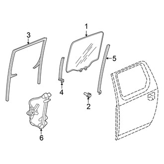 Honda OE - Rear Door - Glass & Hardware