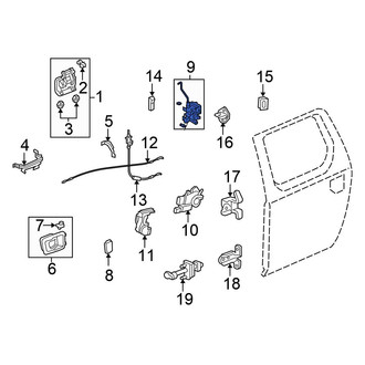 Honda OE - Rear Left Door Latch Assembly