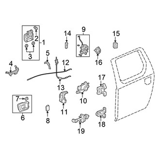 Honda OE - Rear Door - Lock & Hardware
