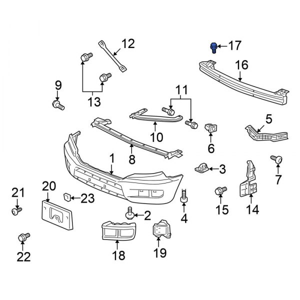 Bumper Cover Reinforcement Beam Bolt