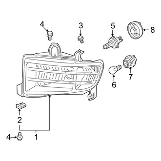 Honda OE - Front Lamps - Headlamp Components