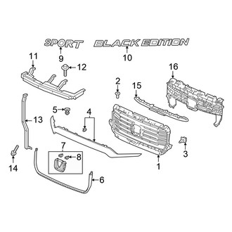 Honda OE - Front Bumper & Grille - Grille & Components
