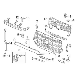 Honda OE - Front Bumper & Grille - Grille & Components