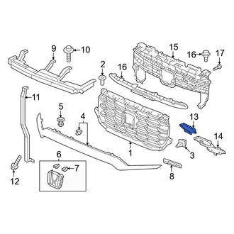 Honda OE - Front Right Upper Grille Molding