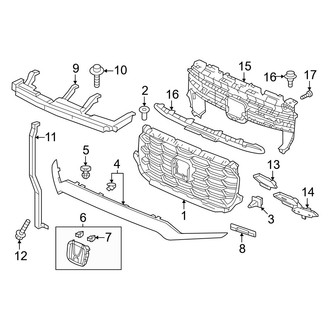 Honda OE - Front Bumper & Grille - Grille & Components (TrailSport)