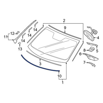 Honda OE - Front Lower Windshield Molding