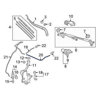 Honda OE - Front Left Windshield Washer Hose