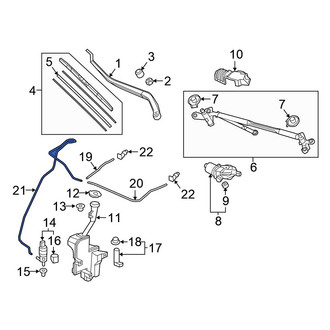 Honda OE - Front Windshield Washer Hose