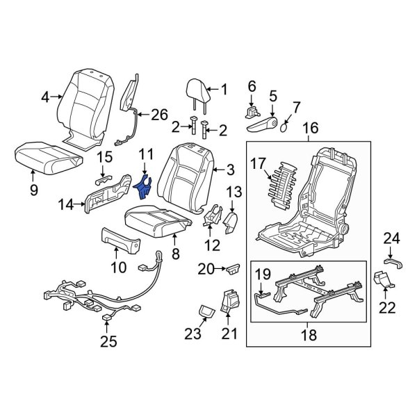 Seat Back Recliner Adjustment Mechanism Cover