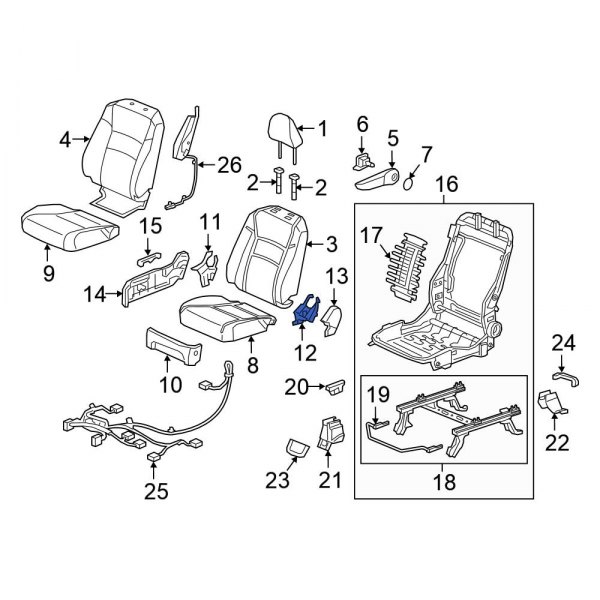 Seat Back Recliner Adjustment Mechanism Cover