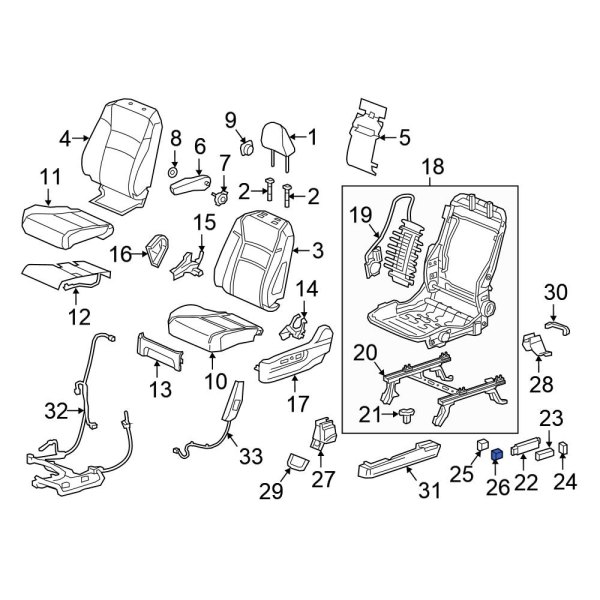 Power Seat Switch Knob